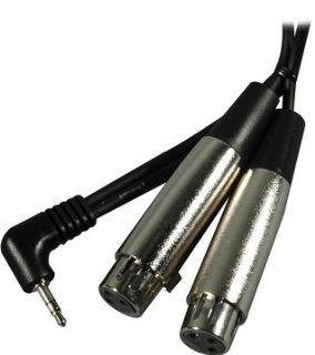 Hosa CYX405F Audio Y Cable, Right Angle Stereo 1/8" Male to Dual XLR Female, 5 Feet: Musical Instruments