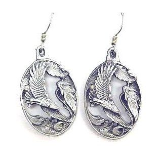 Native American Indian Inspired Flying Eagle Silver Tone Dangle Earrings Women's Jewelry Jewelry