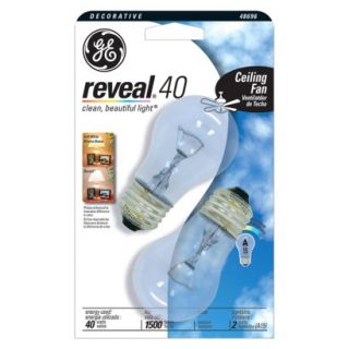 GE Reveal 40 Watt Ceiling Fan Bulb 2 pk.
