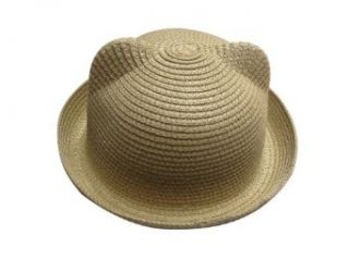 JTC Girl Kids Sun Hat Summer Camp Bowler Ear Beach Cap Visor Prop Outfit 11Colors (Beige): Clothing