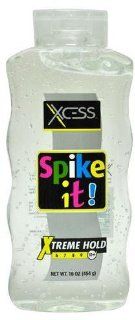 Xcess Hair Styling Gel Clear Extreme Hold Spike It! (12 Pack) : General Sporting Equipment : Beauty