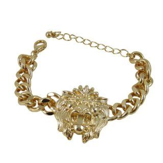 Rihanna Lion Head Bracelet Gold Tone: Jewelry