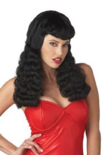 California Costumes Women's Bettie Page Wig,Black,One Size: Clothing