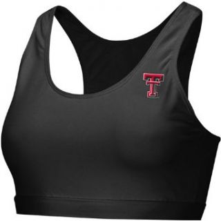 NCAA Texas Tech Red Raiders Women's Studio Sports Bra   Black (Large): Clothing