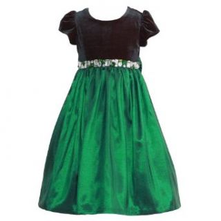 Jayne Copeland Girls 2T Green Velvet Jeweled Christmas Dress Set: Jayne Copeland: Clothing