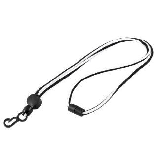 16.9" Long Black White Stripe Office Badge Card Name Tag Wallet Hanging Strap: Sports & Outdoors