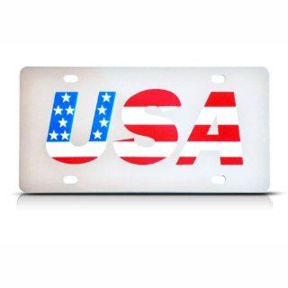 Usa Mirror Finish Metal Novelty Stainless Steel License Plate Sign Tag Wall Sign: Automotive