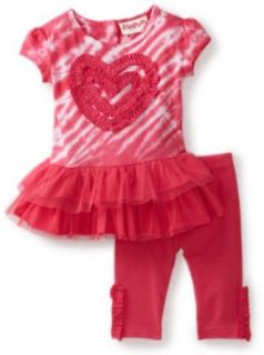 Flapdoodles Baby girls Infant Tie Dye Tunic Set, Pink Tie Dye, 12 Months: Clothing