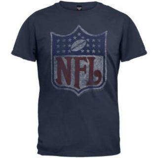 National Football League   Mens Logo Kick Off Soft T shirt Small Dark Blue: Clothing
