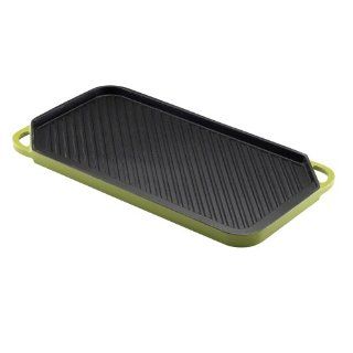 Rachael Ray 12 by 20 Inch Cast Iron Reversible Grill/Griddle, Green: Kitchen & Dining