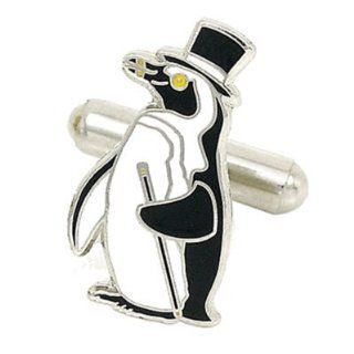 Penguin Suit Top Hat Cane Cufflinks Cuff Links: Cufflinks: Jewelry