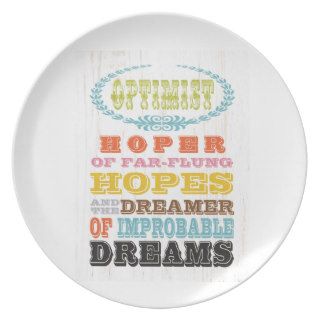 Inspirational Art   Optimist Party Plates