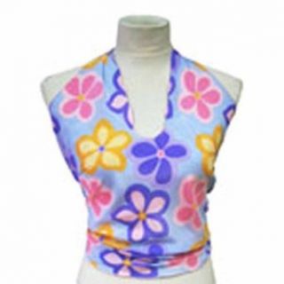 Luxury Divas Light Blue Pink Yellow Flowers Halter Scarf Top at  Womens Clothing store