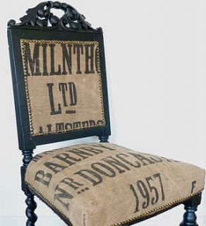 vintage 1957 grain sack chair by blanche dlys designs