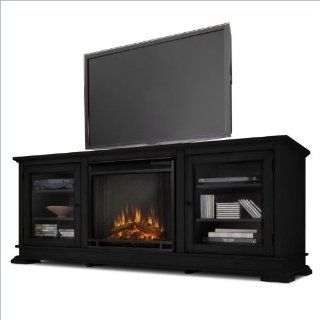 Real Flame Hudson Freestanding Electric Fireplace TV Stand in Black  