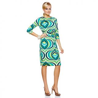 Nikki Poulos Printed Jersey 3/4 Sleeve Dress