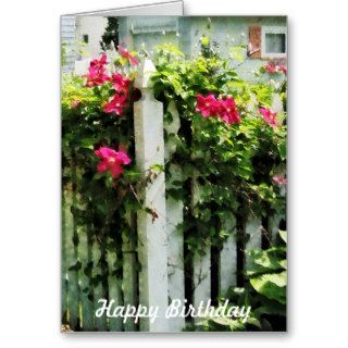 Clematis on Fence   Birthday Women Cards