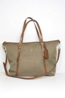Prada Handbags Beige Fabric and Leather PR4253: Clothing