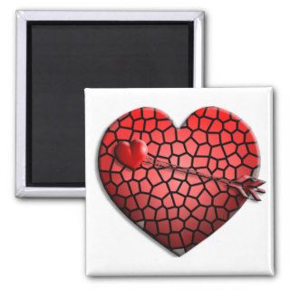 Mosaic Heart Magnets