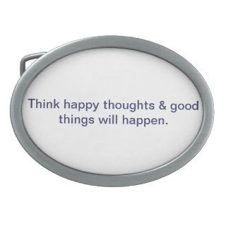 Oval belt buckle with a message