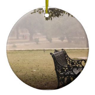A lonely bench christmas tree ornament