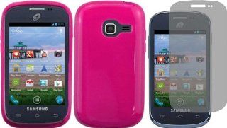 For Samsung Galaxy Centura S738C TPU Cover Case Hot Pink + LCD Screen Protector: Cell Phones & Accessories