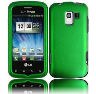 Hard Green Case Cover Faceplate Protector for LG Optimus Q Straight Talk / Net10 with Free Gift Reliable Accessory Pen Cell Phones & Accessories
