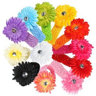 12 Pcs Assorted Color Colorful Daisy Flower Hair Accessories Headband Headbands Head Band for Girls Baby Newborn Child Kids Toddler Infant  Fashion Headbands  Beauty