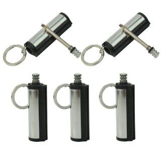 5pc Emergency Fire Starter Permanent Match Striker Torch Lighters W Key Chain : Office Products