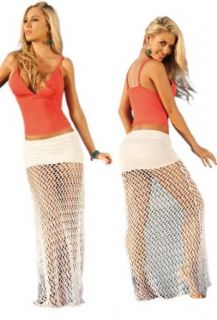 Sexy White Beach Pool Net Skirt Cover Up Dress   Extra Large: Fashion Swimwear Cover Ups: Clothing