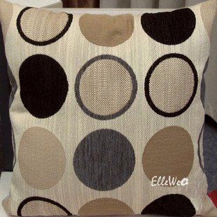 ElleWeiDeco Decorative Beige Circle Chenille Throw Pillow Cover (One Sdie)   Red Decorative Pillow