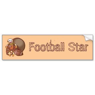 Sock Monkey Football Star Bumper Stickers