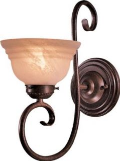 Minka Lavery 448 91 Aegean 1 Light Bath Vanity Light in Antique Bronze with Etched Marble glass   Vanity Lighting Fixtures  