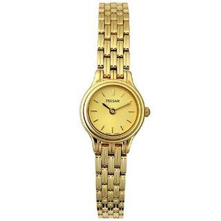 Pulsar Quartz Ladies Small 20Mm Gold Tone Bracelet Dress Watch PEG436X9: Watches