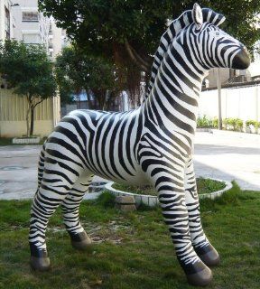 Incredibly Lifelike Giant Inflatable Zebra (H 88 inches)   with Free 12 volt (car cigarette charger) electric pump: Toys & Games