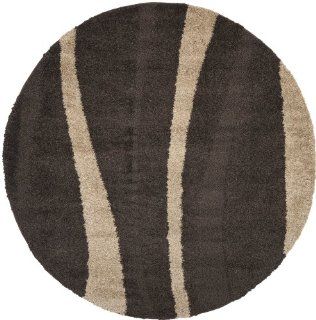 Shop Safavieh Florida Shag Collection SG451 2813 Dark Brown and Beige Shag Round Area Rug, 6 Feet 7 Inch Round at the  Home Dcor Store