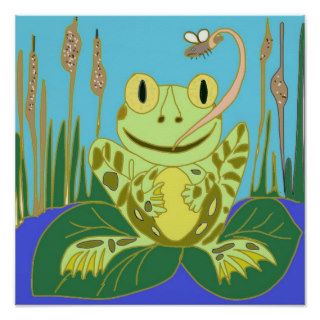 Funny Frog Cartoon Poster
