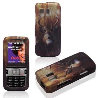 2D Buck Deer Samsung Straight Talk R451c, TracFone SCH R451c, Messenger R450 Cricket, MetroPCS Case Cover Hard Snap on Rubberized Touch Phone Cover Case Faceplates: Cell Phones & Accessories