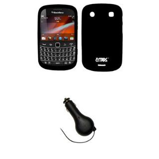 EMPIRE Black Silicone Skin Case Cover + Retractable Car Charger (CLA) for T Mobile BlackBerry Bold 9900: Cell Phones & Accessories