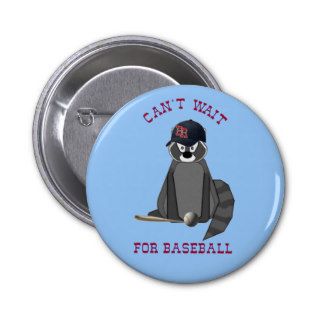 Rocky Raccoon Baseball Buttons
