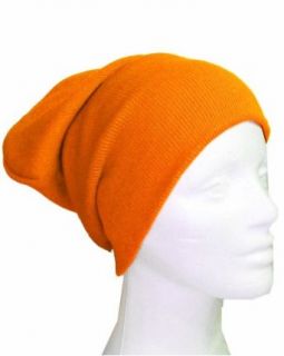 Slouchy Beanie Slouch Skull Hat Ski Hat Snowboard Hat Ribbed Beanie, One Size, Orange at  Mens Clothing store: