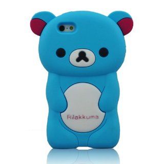 Oneshow Blue Cute 3D Rilakkuma Bear Soft Silicone Case Cover for Apple Iphone 5 5G 5S: Cell Phones & Accessories