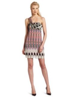 Nicole Miller Women's One Shoulder Print Dress at  Womens Clothing store: