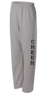 Youth Oxford Open Bottom Sweatpants w/ CHEER down the leg   L 14 16: Clothing