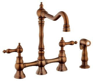 Belle Foret BFN11001TB Bridge Faucet, Tumbled Bronze   Touch On Kitchen Sink Faucets  