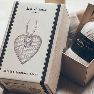 lavender heart knitting kit by milly's cottage