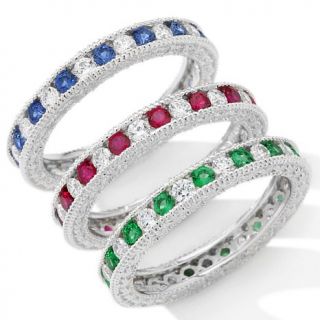 Xavier Absolute™ and Created Gem Etched Eternity Band Ring
