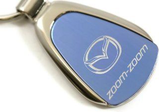Mazda Zoom Zoom Blue Teardrop Key Fob Authentic Logo Key Chain Key Ring Keychain Lanyard: Automotive