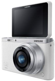 Samsung NX Mini 20.5MP CMOS Smart WiFi & NFC Compact Interchangeable Lens Digital Camera with 9mm Lens and 3" Flip Up LCD Touch Screen (White) : Camera & Photo