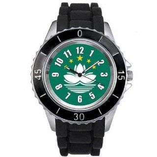 China Macau Country Flag watch with silicone band: Watches